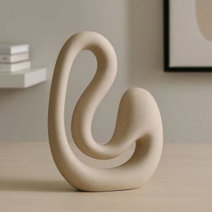 1 Modern Abstract Ceramic Statue Creative Minimalist Sculpture for Living Room Shelf Decor Art Accent for Office Desk Home