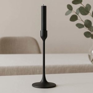 11 Matte Black Metal Taper Candle Holder Nordic Minimalist Candlestick for Wedding Dining Table Decor Modern Living Room Accent
