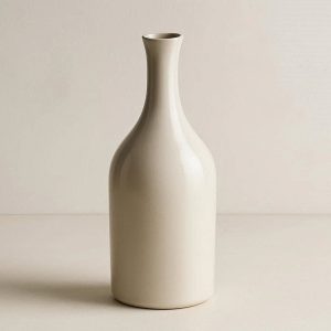 29 Elegant Bottle Shaped Ceramic Vase with Smooth Glaze Modern Decorative Flower Holder for Formal Dining Table and Mantel Styling
