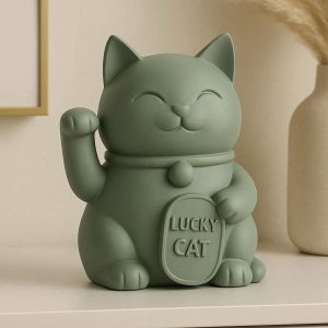 3 Nordic Style Resin Lucky Cat Figurine Creative Animal Sculpture for Entryway Decoration Modern Living Room Home Office Ornament